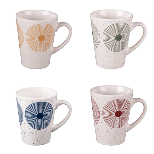 mugs rio - motif géométrique assorti - 28 cl - coffret 4 mugs - Table Passion