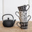 tasses café contempo - motif géométrique assorti noir et blanc - grès - 18 cl - coffret 4 tasses - Table Passion