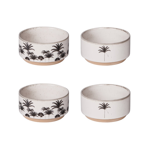 lot de 4 bols empilables en grès sur support - collection Palm - Table passion