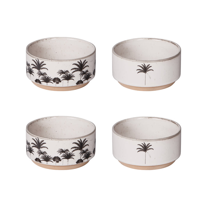 lot de 4 bols empilables en grès sur support - collection Palm - Table passion