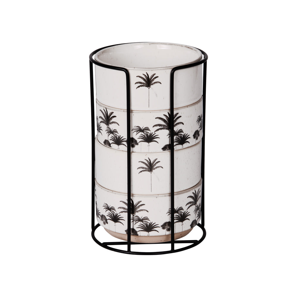 lot de 4 bols empilables en grès sur support - collection Palm - Table passion