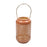 Lanterne photophore bougeoir - métal émaillé - couleur terracotta - anse doré - intérieur doré - diamètre 15 cm x hauteur 23 cm - SIGNES GRIMALT