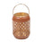 Lanterne photophore bougeoir - métal émaillé - terracotta -anse doré - intérieur doré - diamètre 10 cm x hauteur 13 cm - SIGNES GRIMALT