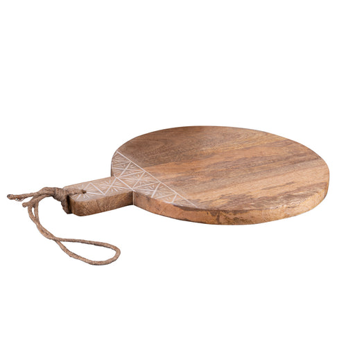 planche à découper - planche apéritif - bois manguier - couleur nature - ronde - 30 x 40 x 2 cm - Table Passion
