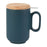 mug tisanière avec filtre inox - grès - bleu - couvercle bambou - 50 cl - SEMA DESIGN