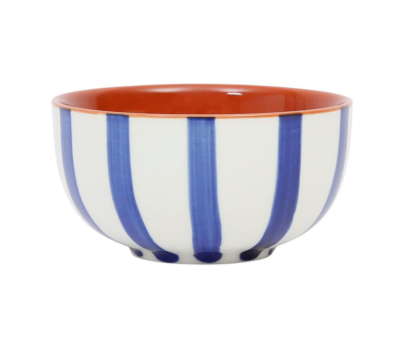 bol coupelle alaria rayures bleu blanc - grès - 35 cl - SEMA - COTE TABLE