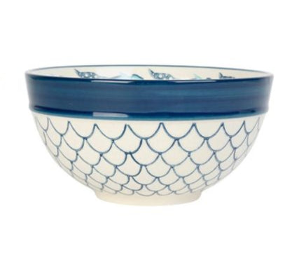 bol été à la mer  - grès - décor bleu marine - 55 cl - SEMA DESIGN