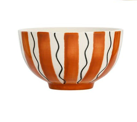 bol coupelle rayure madeira - grès - 3 couleurs assorties - beige terra caramel - 35 cl - SEMA DESIGN - COTE TABLE