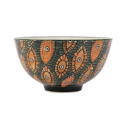 bol coupelle ethnic - grès - 4 décors  assortis - motif géométriques - 35 cl - SEMA DESIGN - COTE TABLE