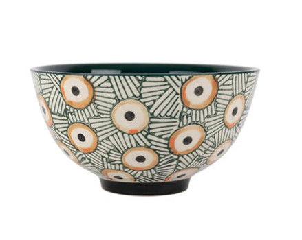 bol coupelle ethnic - grès - 4 décors  assortis - motif géométriques - 35 cl - SEMA DESIGN - COTE TABLE