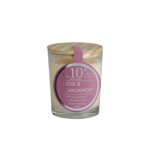 bougie parfumée - rose et épice de cardamome - pot en verre - couvercle bois - numbers 10- cerabella