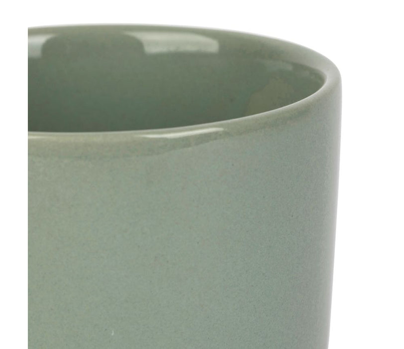 gobelet tasse à café tasse à thé cannelé - 25cl - grés - vert sauge - filtre inox - SEMA DESIGN - COTE TABLE