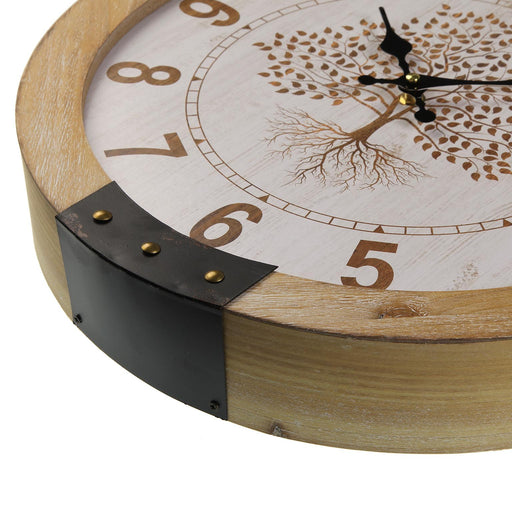 horloge arbre de vie - bois, corde et métal - diamètre 40 cm - VERSA HOME