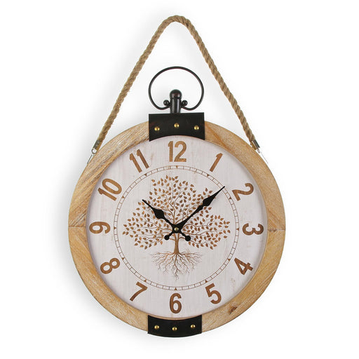 horloge arbre de vie - bois, corde et métal - diamètre 40 cm - VERSA HOME