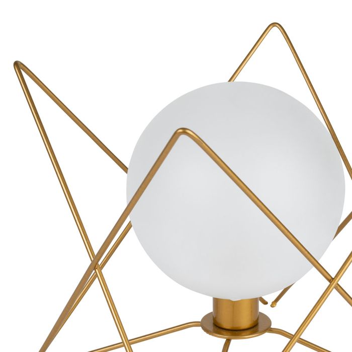 Lampe ardecor pied métal - globe en verre - couleur dorée  - hauteur 19 cm x largeur 17,5 cm - SEMA DESIGN