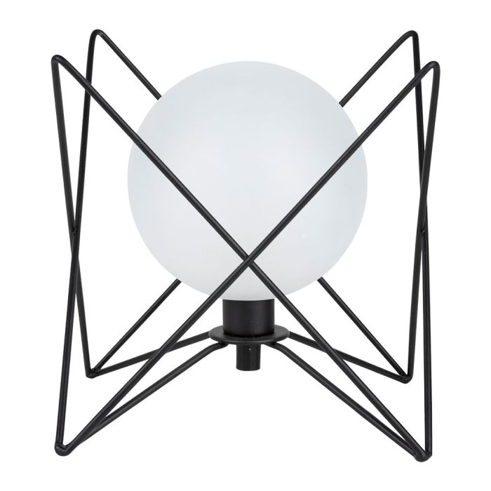 Lampe ardecor pied métal - globe en verre - couleur noire - hauteur 19 cm x largeur 17,5 cm - SEMA DESIGN