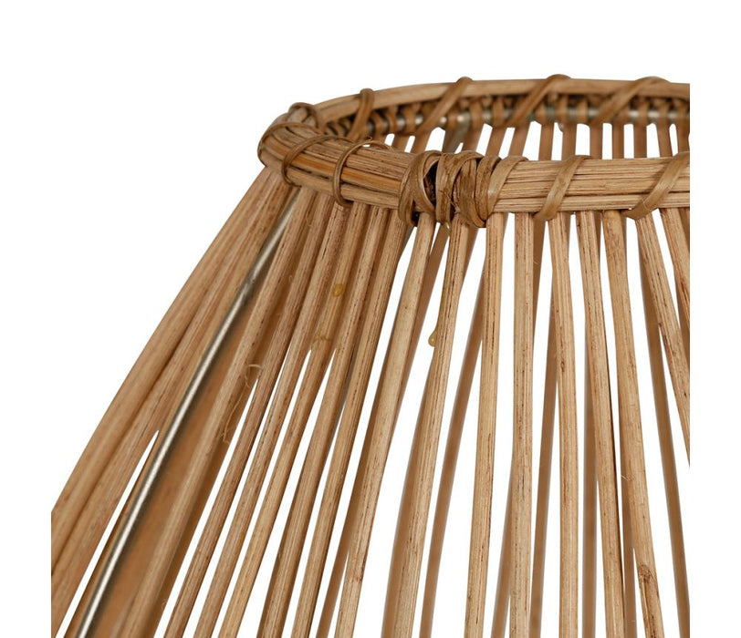 lampe rotin bois - naturel - scandinave - forme ovoide - 32x50 cm  - SEMA DESIGN