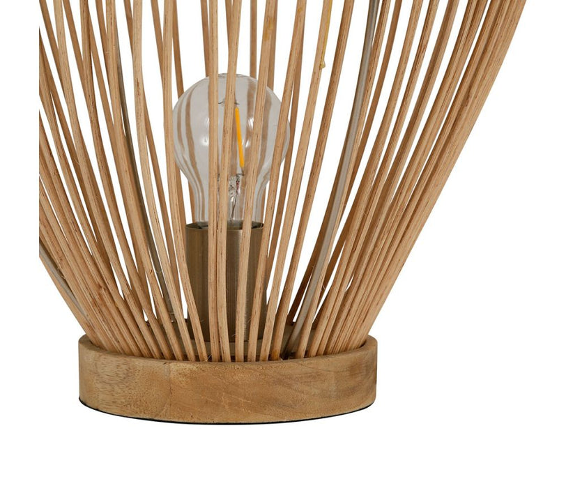 lampe rotin bois - naturel - scandinave - forme ovoide - 32x50 cm  - SEMA DESIGN