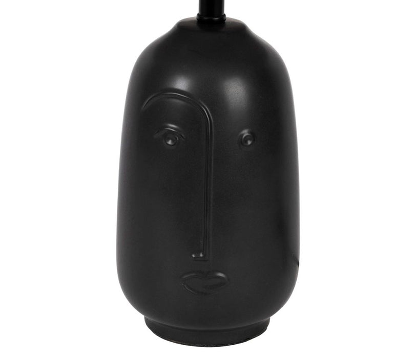 lampe à poser - figura - pied céramique noir - abat jour coton chiné beige -  D11-23XH41 cm - SEMA DESIGN