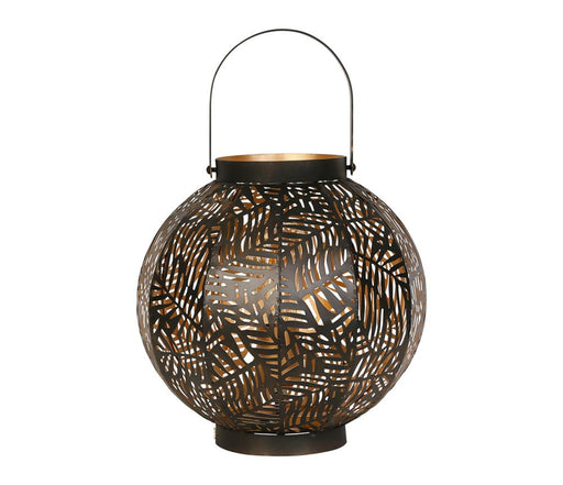lampe lanterne ronde - métal - motif végétal ajouré - SEMA DESIGN