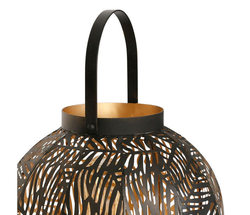 lampe lanterne ronde - métal - motif végétal ajouré - SEMA DESIGN