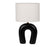 lampe à poser - design - pied céramique noir - abat jour coton écru  -  27X15XH45CM - SEMA DESIGN