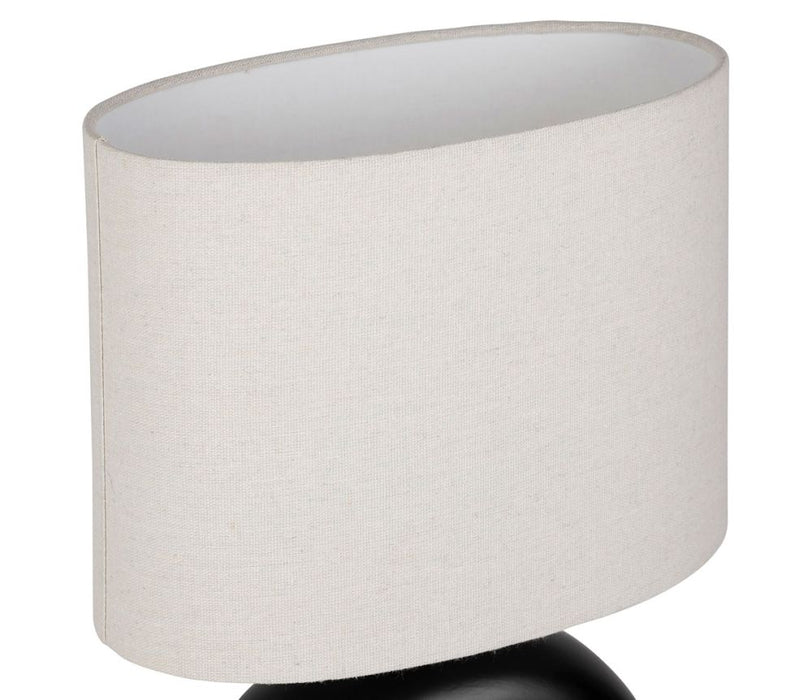 lampe à poser - design - pied céramique noir - abat jour coton écru  -  27X15XH45CM - SEMA DESIGN