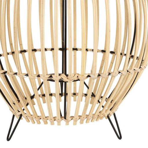 Lampe bambou naturel - structure bambou pied métal - diamètre 27 cm x hauteur 33 cm - SEMA DESIGN