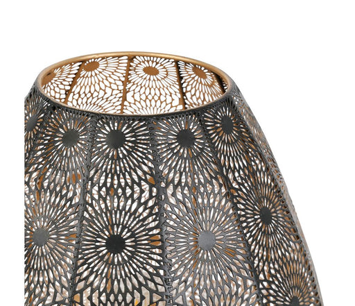 lampe métal - motif rosace ajouré - forme ovoïde - hauteur 33 cm - SEMA DESIGN