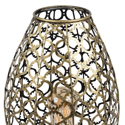 Lampe sur pied métal - motifs ajourés - couleur laiton - SEMA DESIGN
