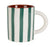 mug thé alaria rayures émeraude blanc - grès - 40 cl - SEMA - COTE TABLE