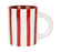 mug thé alaria rayures rouge bordeaux blanc - grès - 40 cl - SEMA - COTE TABLE