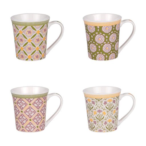 mug porcelaine - collection chester - mulitcolore - 38cl - coffret cadeau 4 mugs - Table Passion