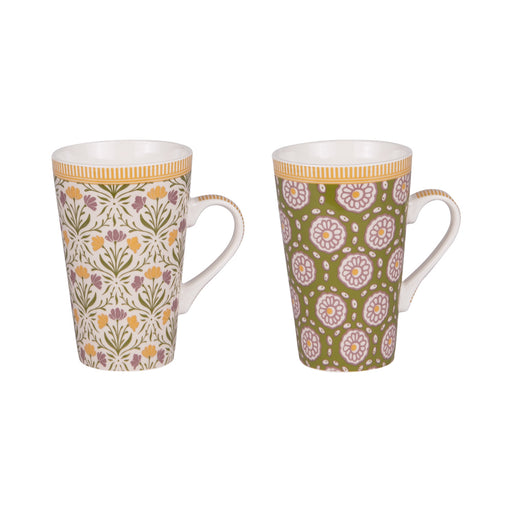 mug porcelaine - collection chester - mulitcolore - 46cl - coffret cadeau 2 mugs - Table Passion