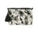 Trousse - trousse de toilette - trousse à maquillage - coton brodé -balnc vert foncé - forme trapèze - 19 x 9 x 12 cm  - SEMA DESIGN COTE TABLE