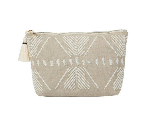 Trousse - trousse de toilette - trousse à maquillage - lin - naturel - forme trapèze - 26x7x17 cm  - SEMA DESIGN