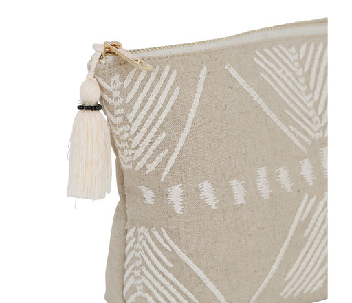 Trousse - trousse de toilette - trousse à maquillage - lin - naturel - forme trapèze - 26x7x17 cm  - SEMA DESIGN