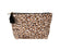 Trousse - trousse de toilette - trousse à maquillage - coton - léopard fond brun - forme trapèze - 26x7x17 cm  - SEMA DESIGN COTE TABLE