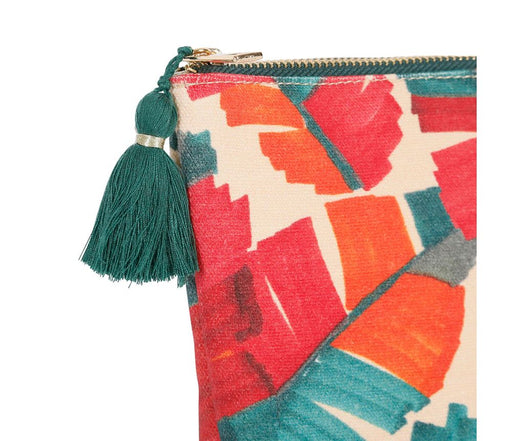 Trousse - trousse de toilette - trousse à maquillage - coton - multicolore - forme trapèze - 26x7x17 cm  - SEMA DESIGN COTE TABLE