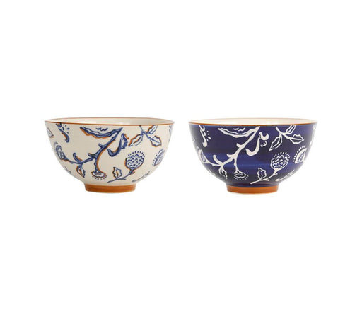 bol coupelle  - grès - décors assortis bleu blanc - 30 cl - SEMA DESIGN