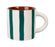 tasse à café alaria rayures émeraude blanc - grès - 17 cl - SEMA - COTE TABLE