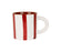 tasse à café alaria rayures rouge bordeaux blanc - grès - 17 cl - SEMA - COTE TABLE