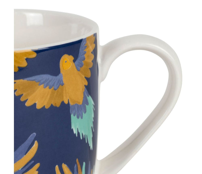 mug thé tropical mocoa - coffret cadeau de 4 mugs - porcelaine - 35 cl - multicolores bleu jaune blanc  - SEMA - COTE TABLE