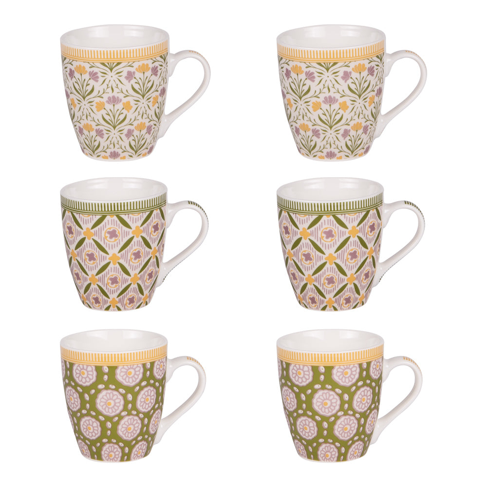TASSE porcelaine - collection chester - mulitcolore - 23 cl - coffret cadeau 6 mugs - Table Passion