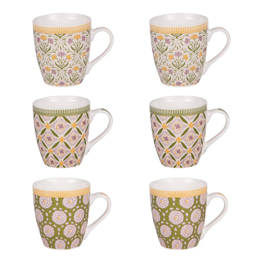 TASSE porcelaine - collection chester - mulitcolore - 23 cl - coffret cadeau 6 mugs - Table Passion