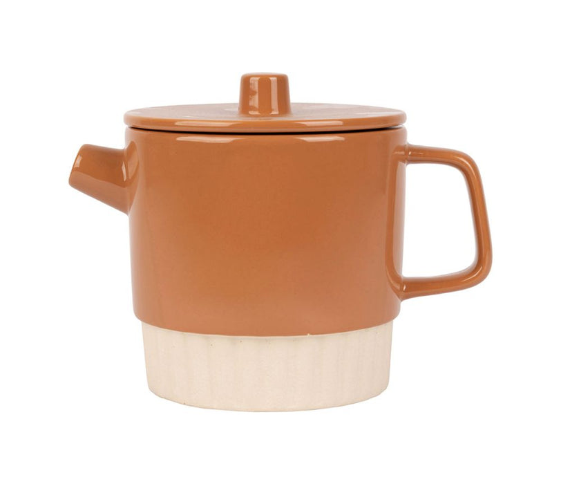 théière cannelé 1 litre - grés - terra - grès - filtre inox - SEMA DESIGN - COTE TABLE