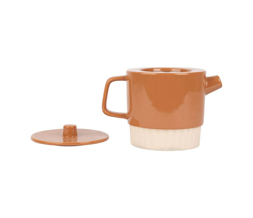 théière cannelé 1 litre - grés - terra - grès - filtre inox - SEMA DESIGN