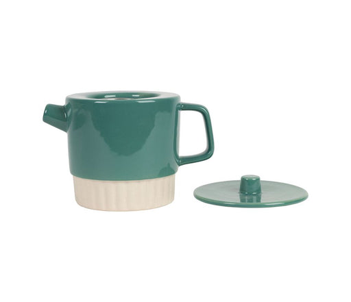 théière cannelé 1 litre - grés - émeraude - grès - filtre inox - SEMA DESIGN - COTE TABLE