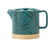 théière avec filtre inox - grès - émeraude - sous théière acacia - motif végétal ton sur ton - 70cl - SEMA DESIGN