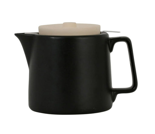 théière verde 1 litre - grés - noir mat - couvercle grès naturel - filtre inox - SEMA DESIGN